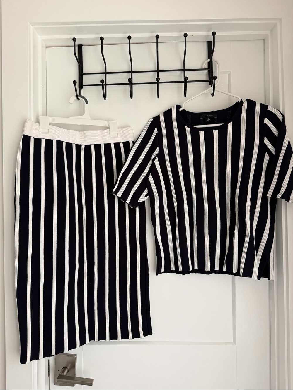 Ann Taylor Striped Knit Skirt Set